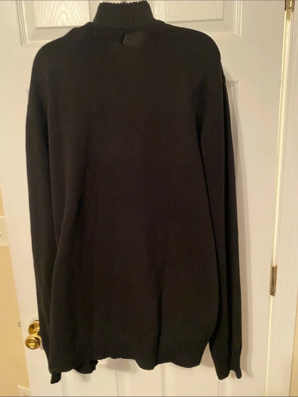 US Polo Assn Men's Black Half-Zip Sweater with Red Accent
